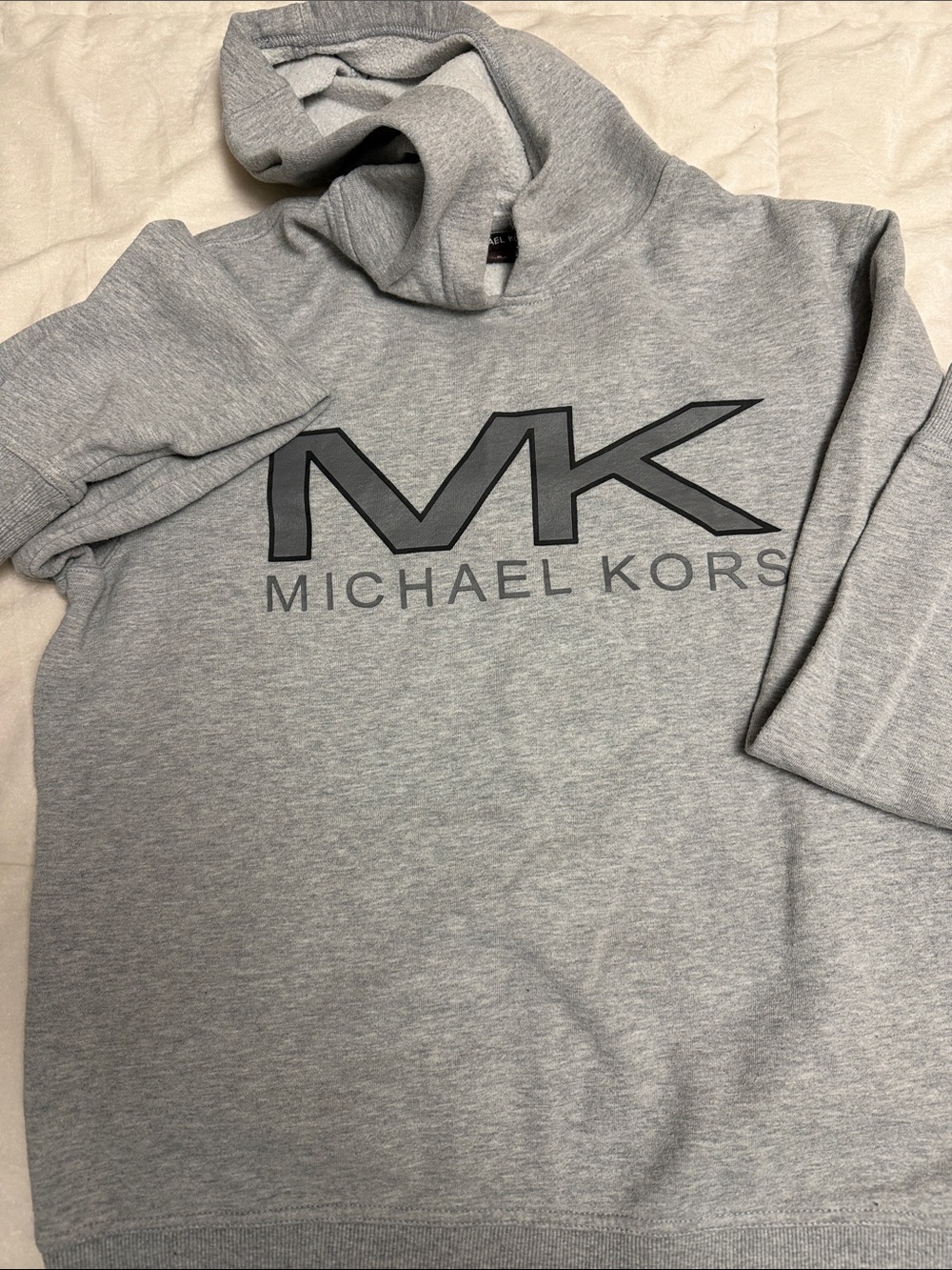 Michael Kors Men's Light Gray MK Logo Pullover Hoodie